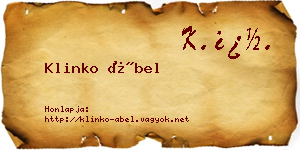 Klinko Ábel névjegykártya