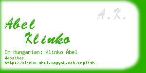 abel klinko business card