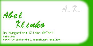 abel klinko business card